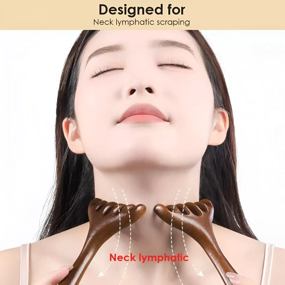 Natural Golden Sandalwood Six-Claw Scalp Massager - Image 3