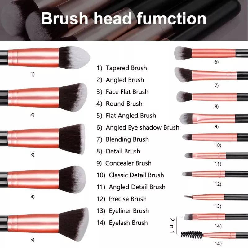 14-Piece Professional Makeup Brush Set - Image 3