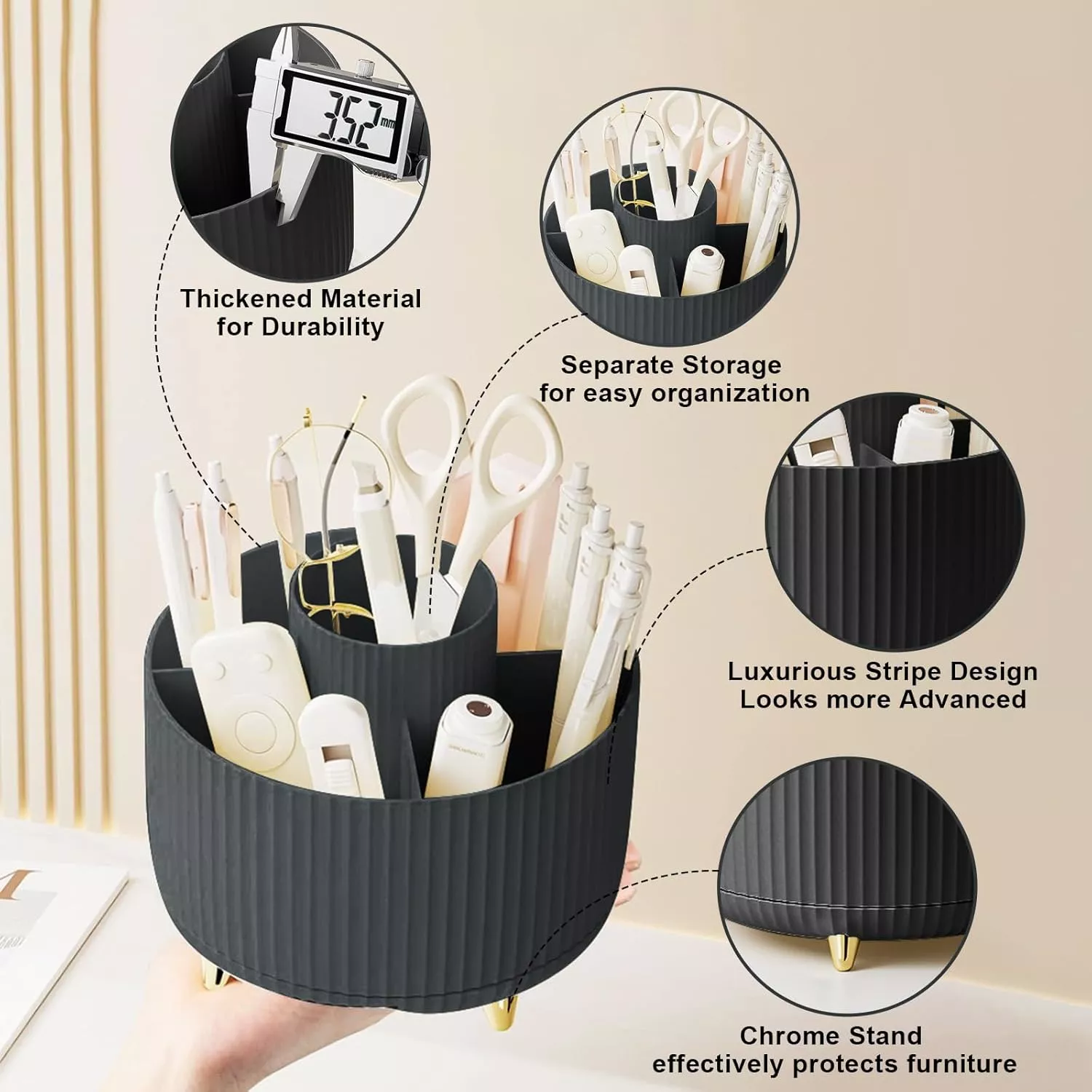 360° Rotating Makeup Brush Holder - Image 4