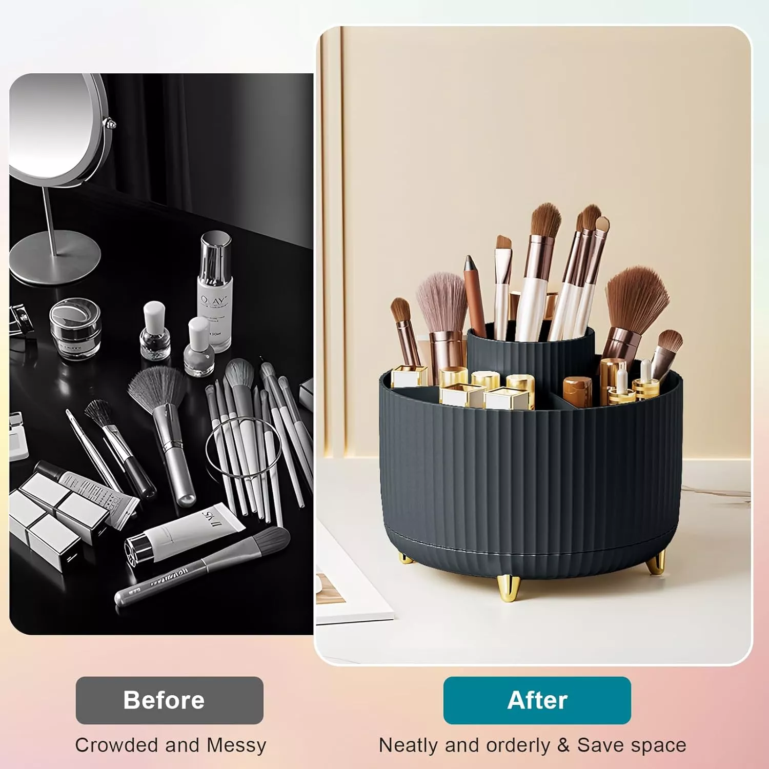 360° Rotating Makeup Brush Holder - Image 5
