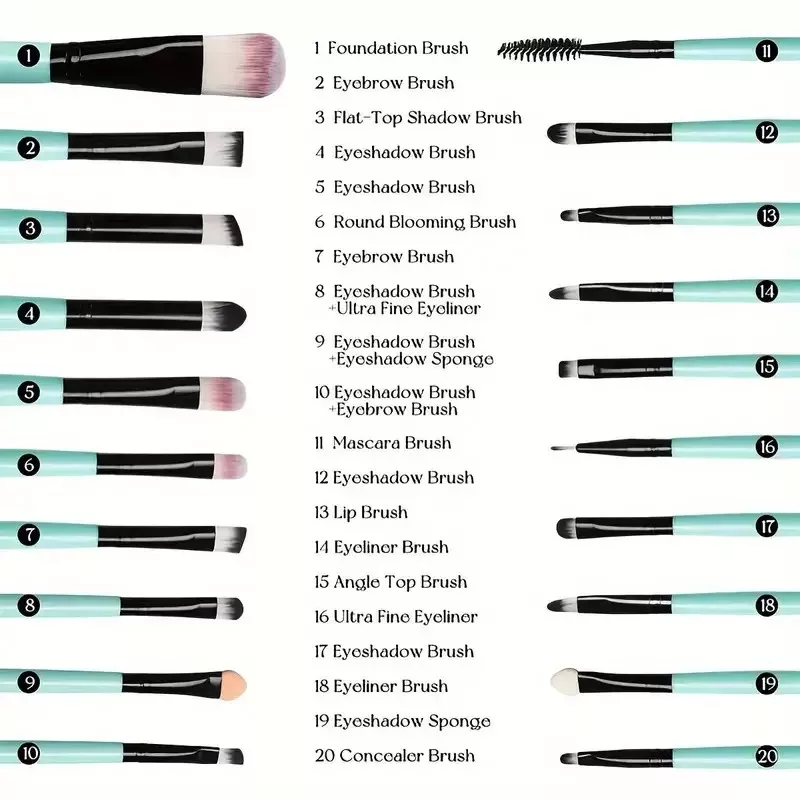 20-Piece Professional Makeup Brush Set - Image 6
