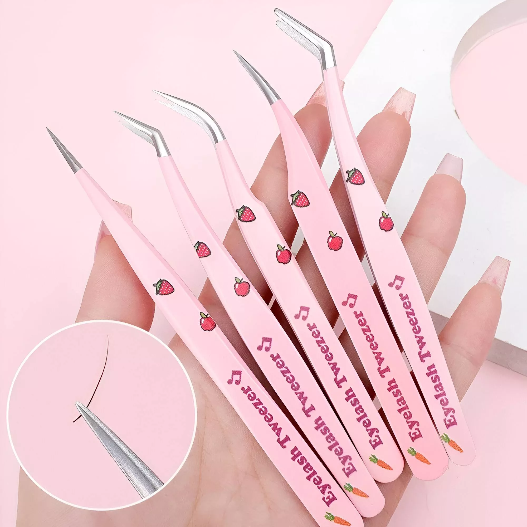 Multifunctional Stainless Steel Eyelash Tweezers Set – Precision Lash Curler Tool - Image 3