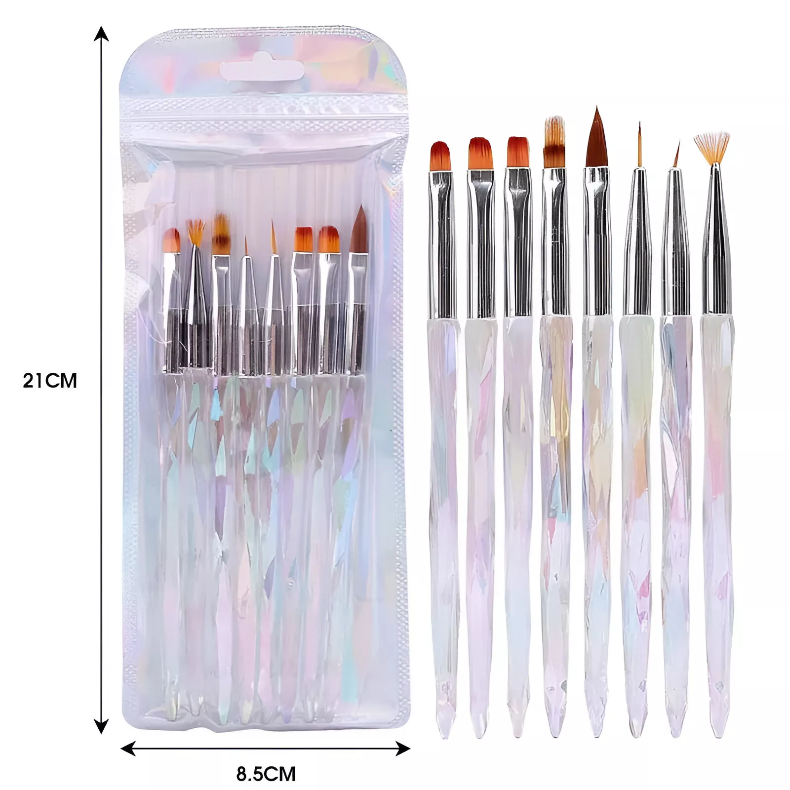 Ultra-Thin Aurora Nail Art Brushes Set – 8 Professional Nail Art Tools for Gradient & Detailed Designs - Image 6