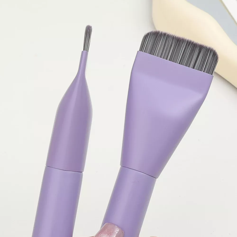 Ultra Thin Foundation Brush Set - 2PCS Soft Goat Hair Face Contouring Brushes - Image 5