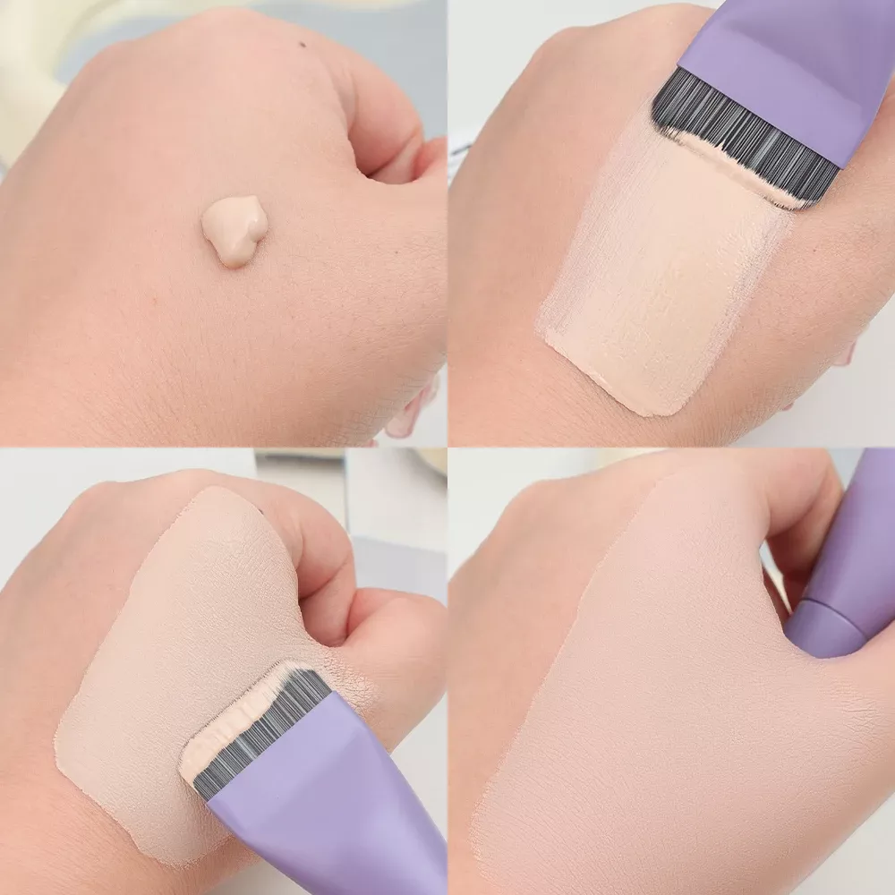 Ultra Thin Foundation Brush Set - 2PCS Soft Goat Hair Face Contouring Brushes - Image 6