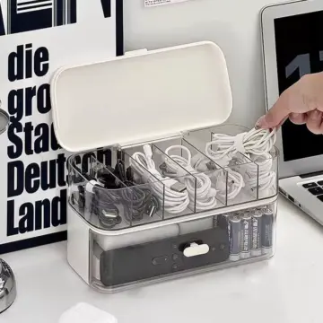 Clear Cable Organizer Box with Lid