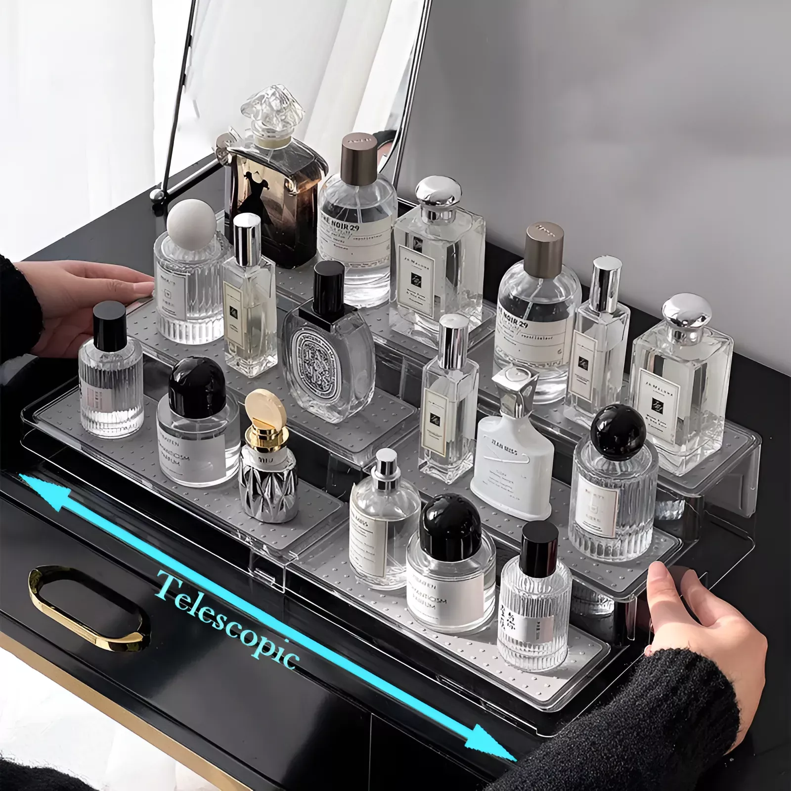 3-Tier Telescopic Acrylic Riser Ladder Shelf - Image 6