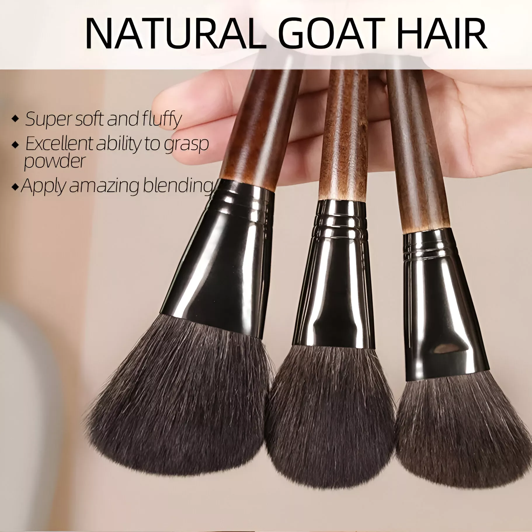 24-Piece Professional Goat Hair Makeup Brush Set - Image 3