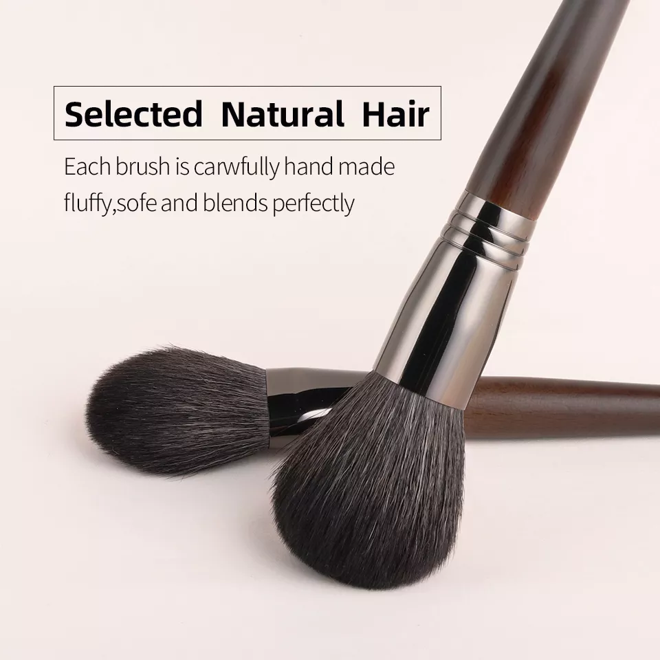 6-Piece Soft Goat Hair and Synthetic Makeup Brush Set - Image 3