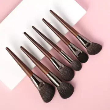 6-Piece Soft Goat Hair and Synthetic Makeup Brush Set