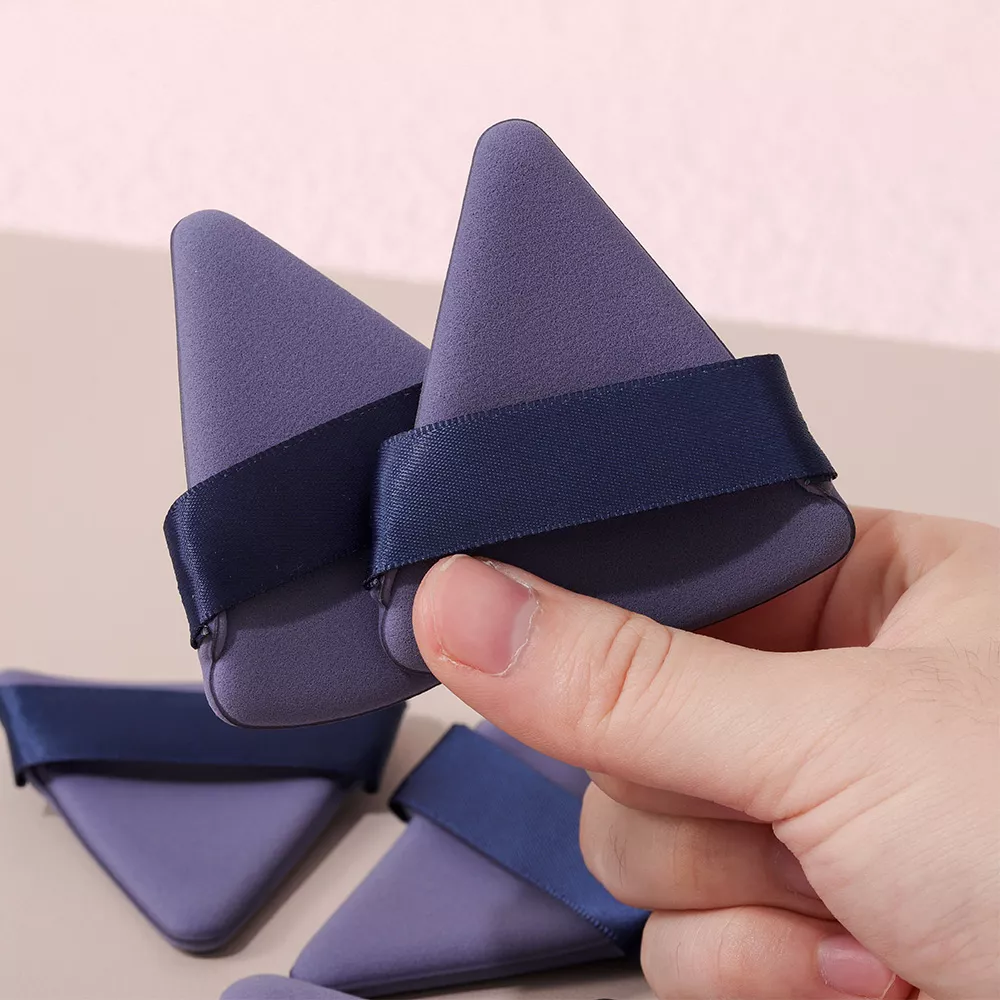 Triangle Velvet Powder Puff - Soft Cotton Contour Foundation Makeup Sponge - Image 3