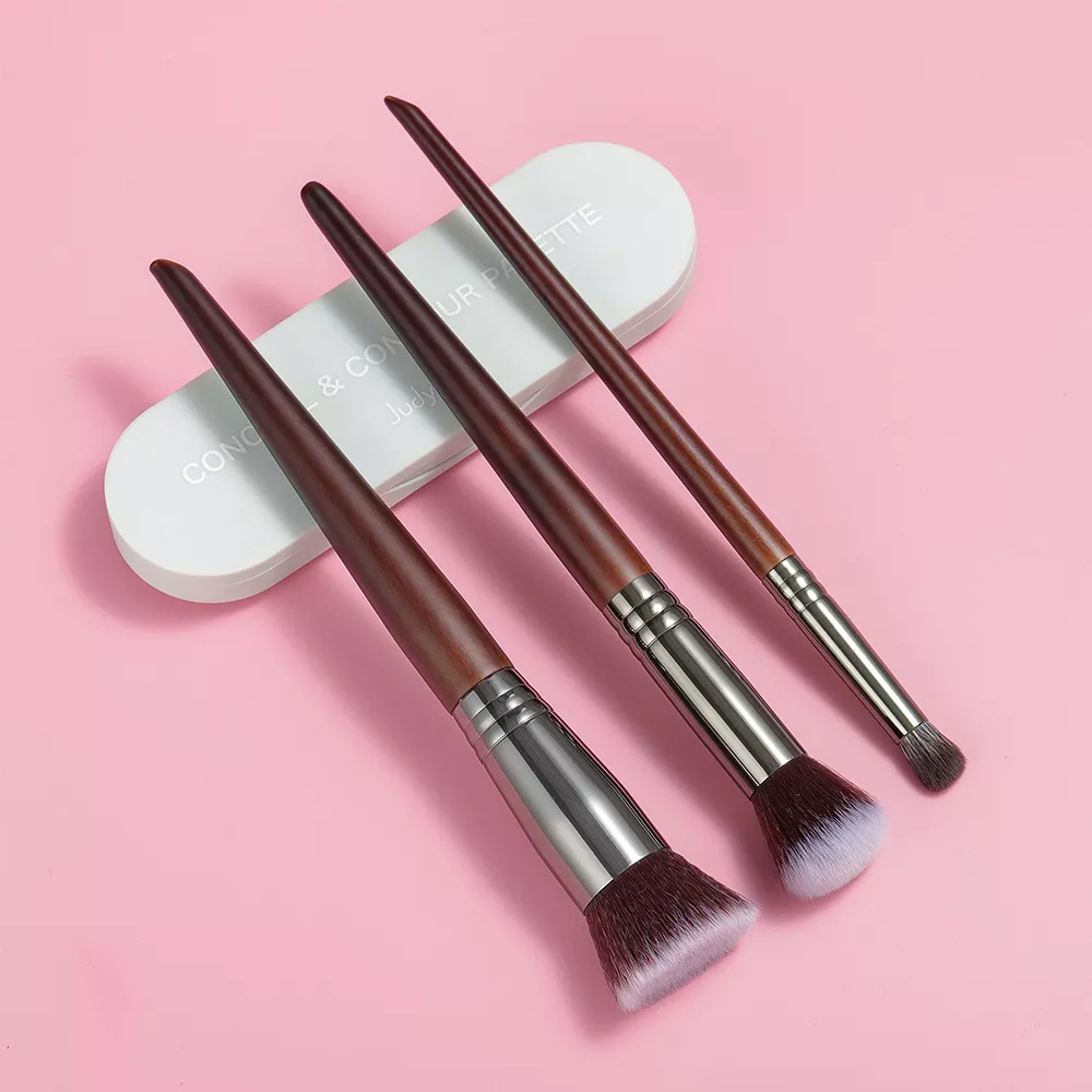 3-Piece Foundation & Concealer Makeup Brush Set – Blending, Detailing & Shadow Brushes - Image 2