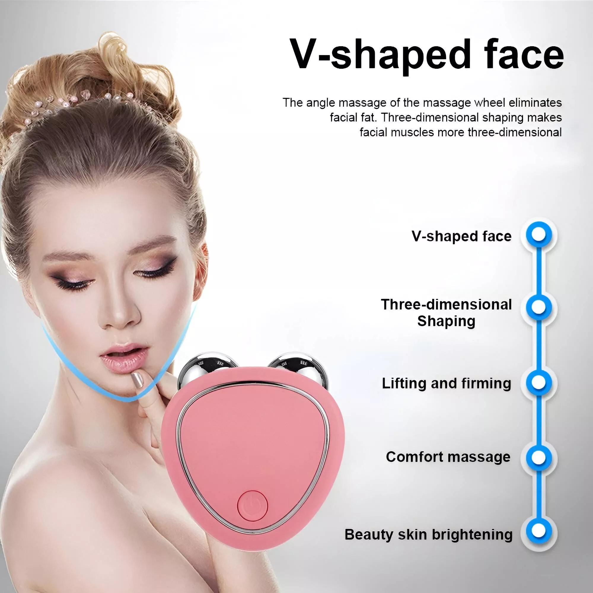 Electric Face Massager with Microcurrent & Sonic Vibration for Skin Tightening & Lifting - Image 4