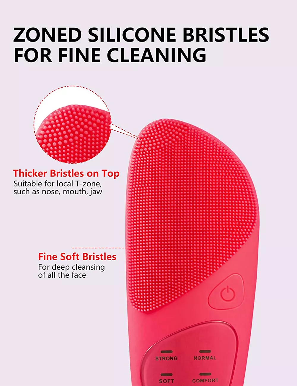 Electric Silicone Face Cleansing Brush with Ultrasonic Vibration & Hot Compress Eye Massager - Image 2