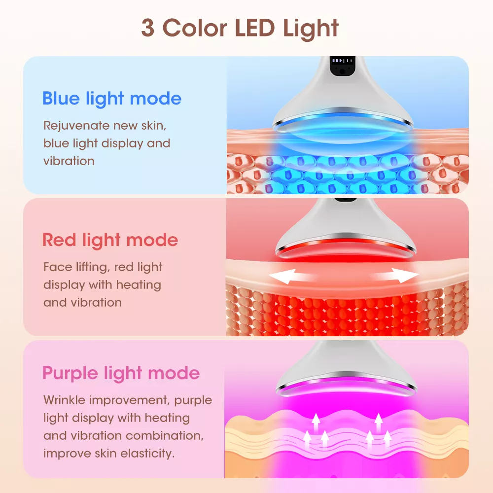 3-Color LED Neck Beauty Device with Microcurrent - Image 3