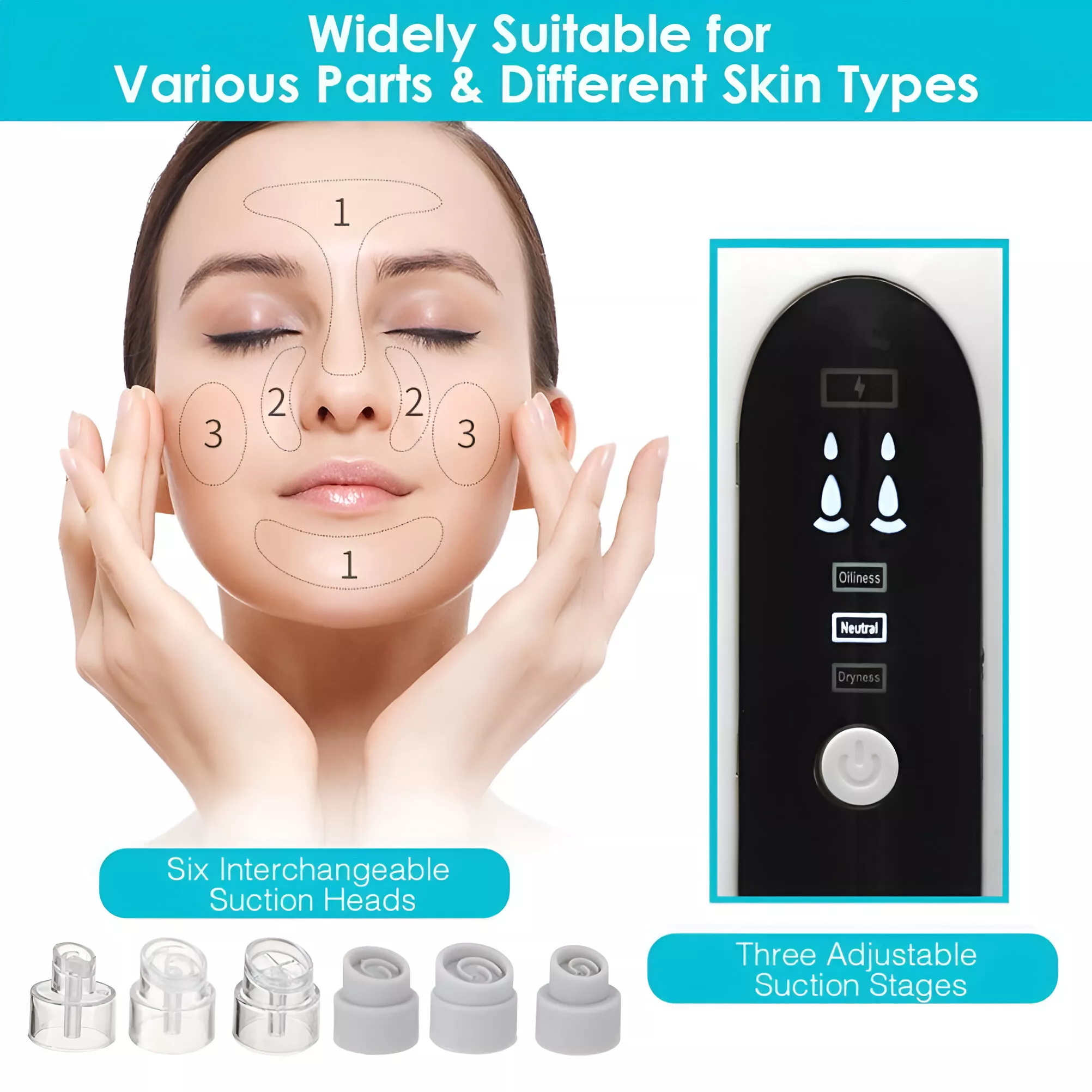 5-in-1 Blackhead Remover & Pore Vacuum Facial Cleansing Device - Image 3