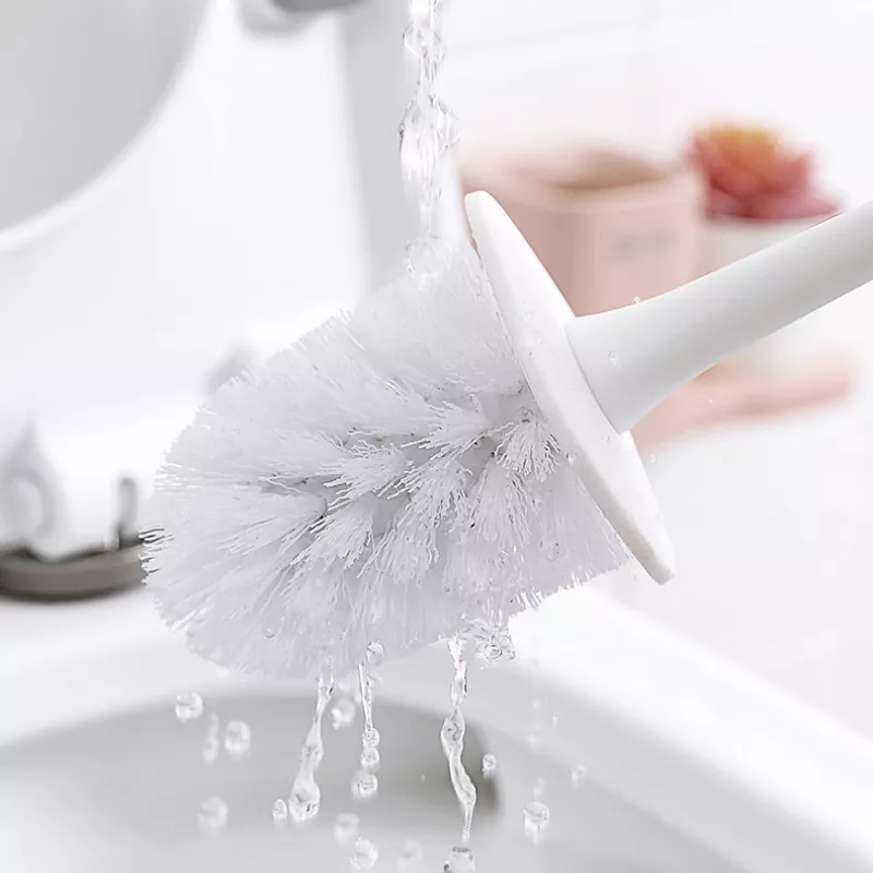 Wall-Mounted Toilet Brush with No Dead Corner Cleaning & Nail-Free Rack - Image 5