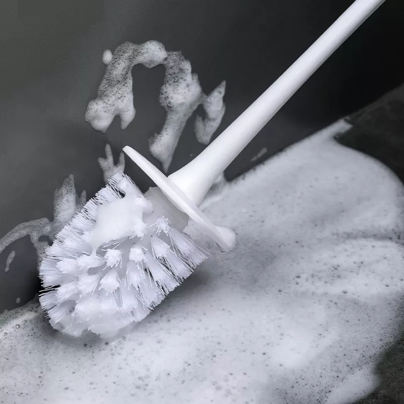 Wall-Mounted Toilet Brush with No Dead Corner Cleaning & Nail-Free Rack - Image 4