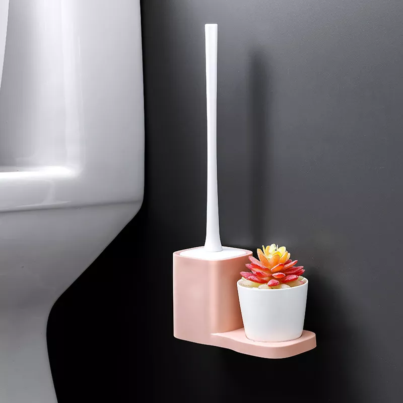Wall-Mounted Toilet Brush with No Dead Corner Cleaning & Nail-Free Rack - Image 8