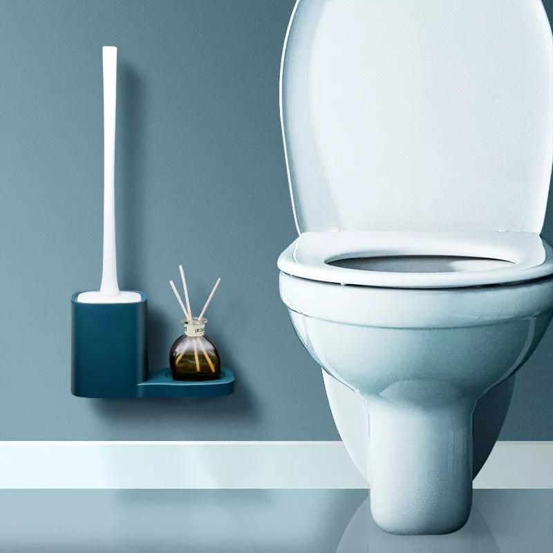 Wall-Mounted Toilet Brush with No Dead Corner Cleaning & Nail-Free Rack - Image 6