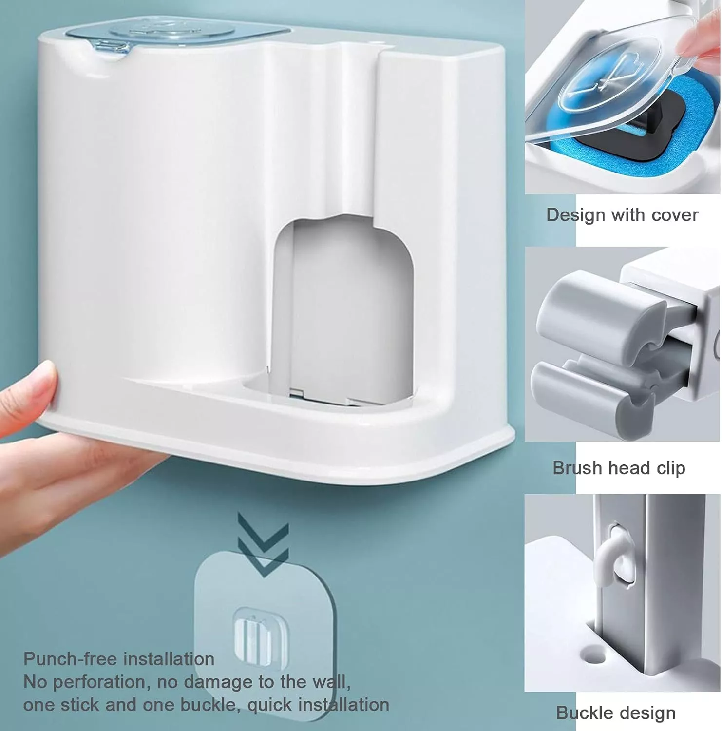 Wall-Mounted Disposable Toilet Cleaning Brush Set - Image 5