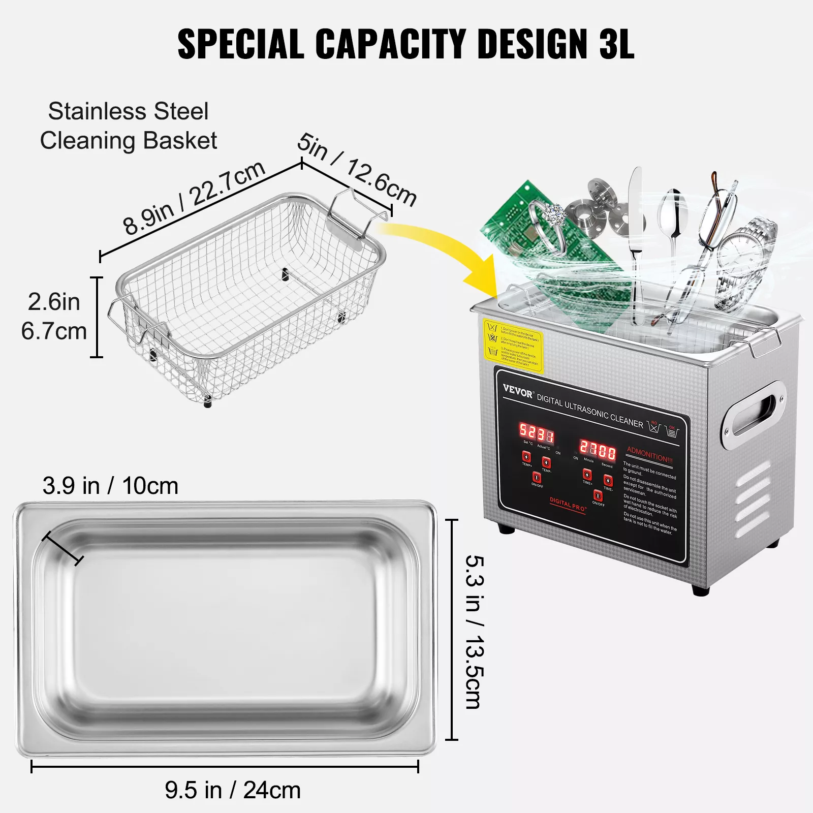 Ultrasonic Cleaner Stainless Steel Heated Washing Machine for Deep Cleaning - Image 6