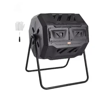 43-Gallon Dual Chamber Compost Tumbler Bin – BPA-Free for Garden & Kitchen Waste