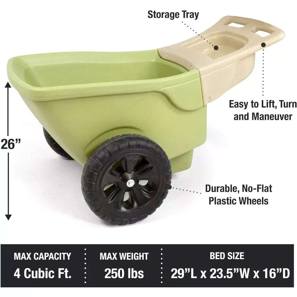Heavy-Duty Easy Haul Wheelbarrow with Garden Tool Tray - Image 4