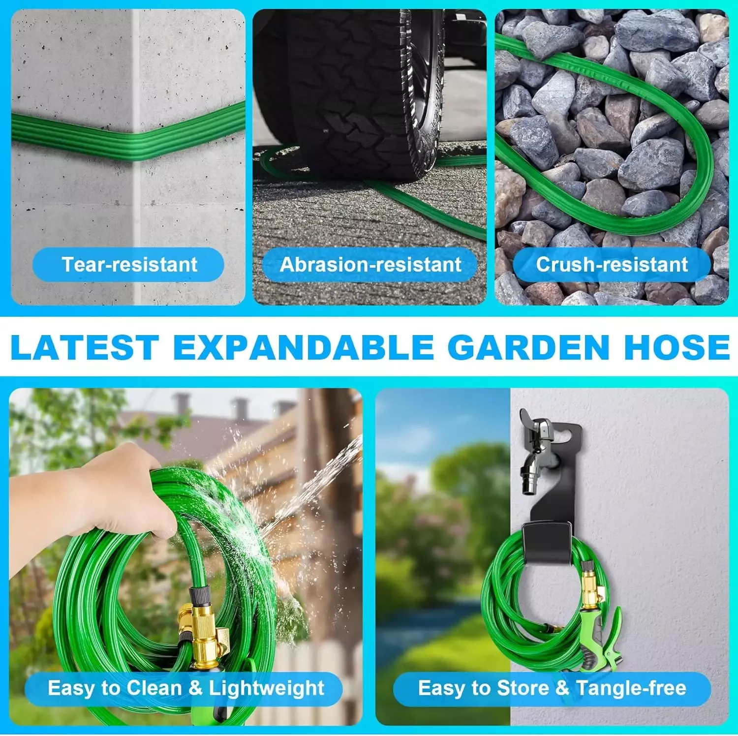 100ft Expandable Garden Hose with 10-Function Nozzle - Image 4