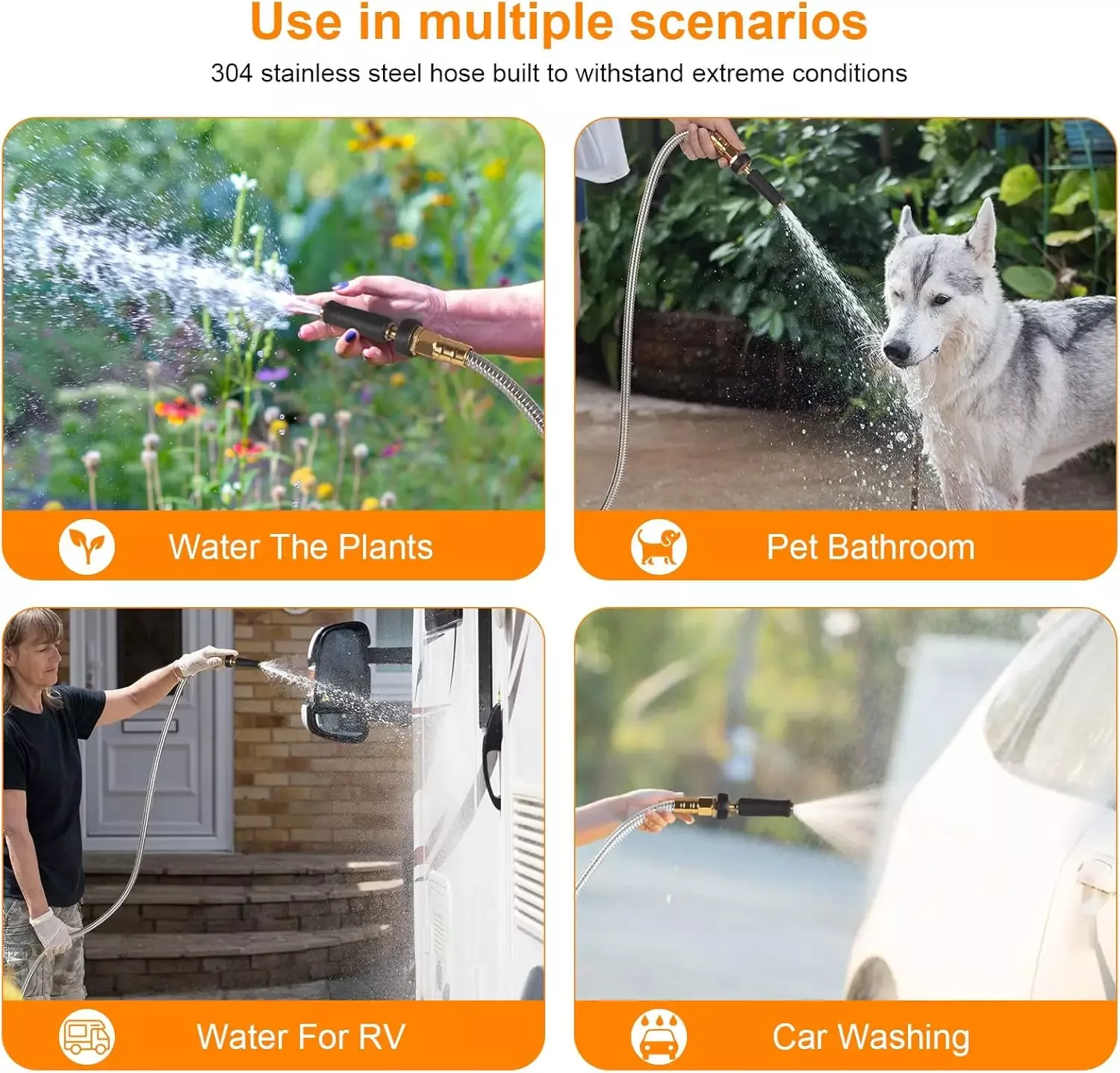 100 FT Expandable Stainless Steel Garden Hose - Image 6