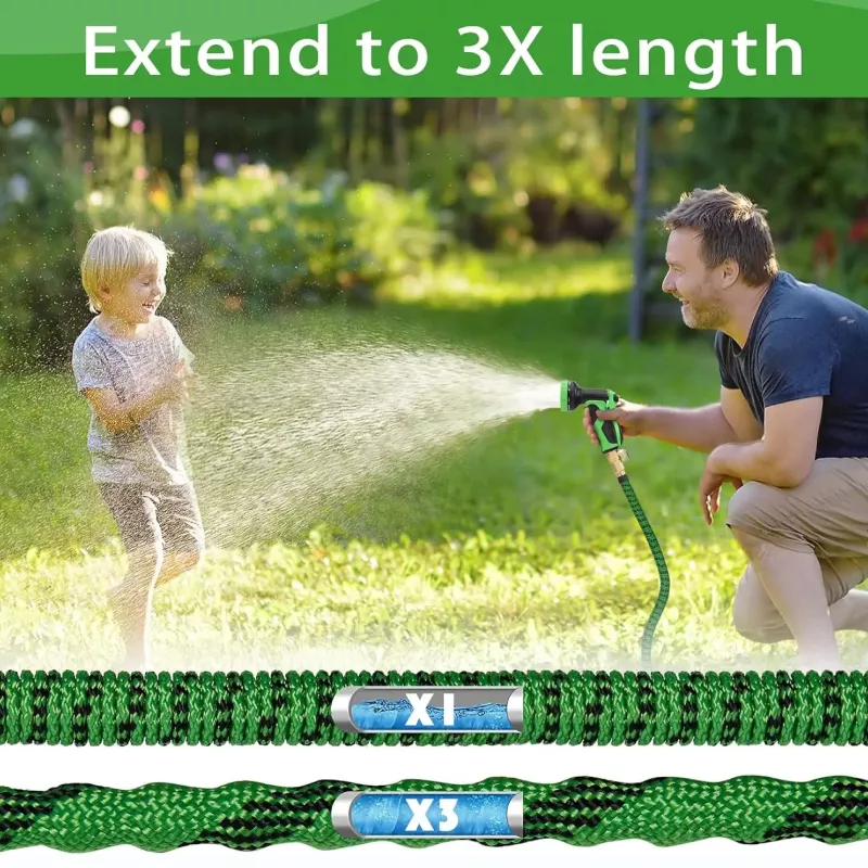 100ft Expandable Garden Hose with 10 Function Spray Nozzle - Image 3