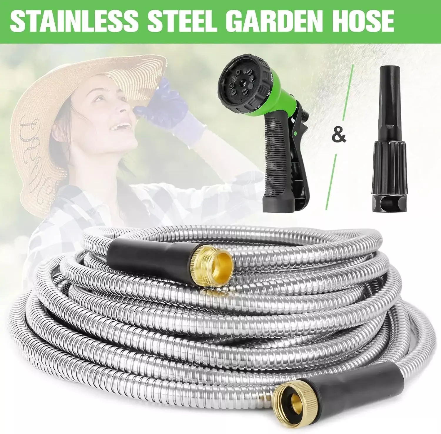 100ft Stainless Steel Garden Hose - Image 2