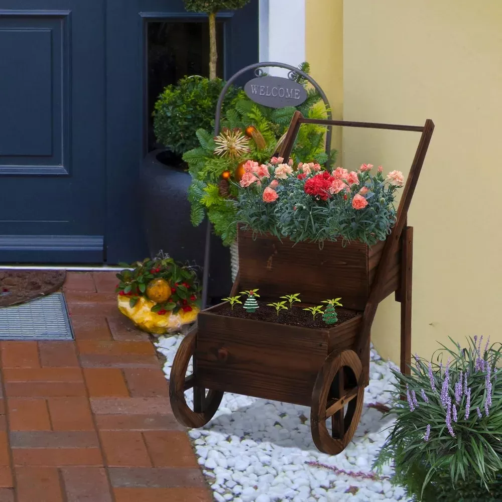 Wooden Wagon Planter - Image 5