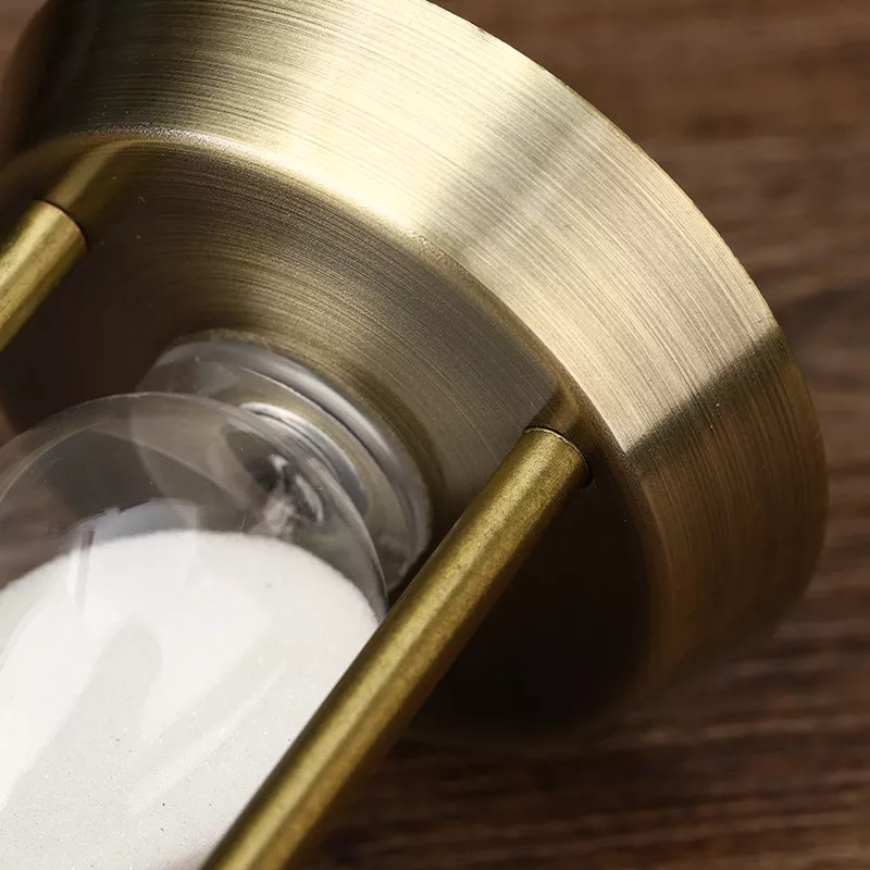 Elegant Vintage Metal Hourglass Timer - Image 4