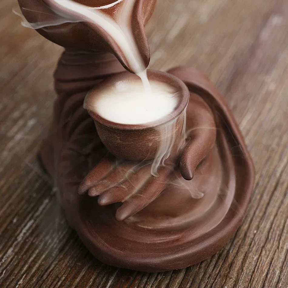 Zen Meditation Lotus & Teapot Backflow Incense Burner - Image 5