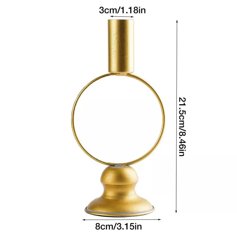Elegant Gold Metal Candlestick Holder - Image 6