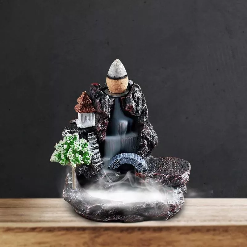 Mountain River Waterfall Backflow Incense Burner - Unique Resin Aromatherapy Fountain - Image 4