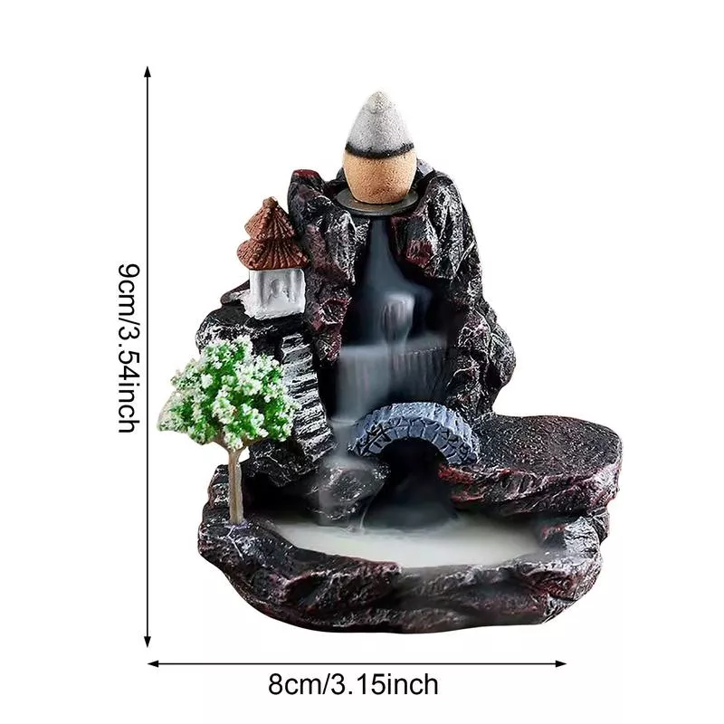 Mountain River Waterfall Backflow Incense Burner - Unique Resin Aromatherapy Fountain - Image 6