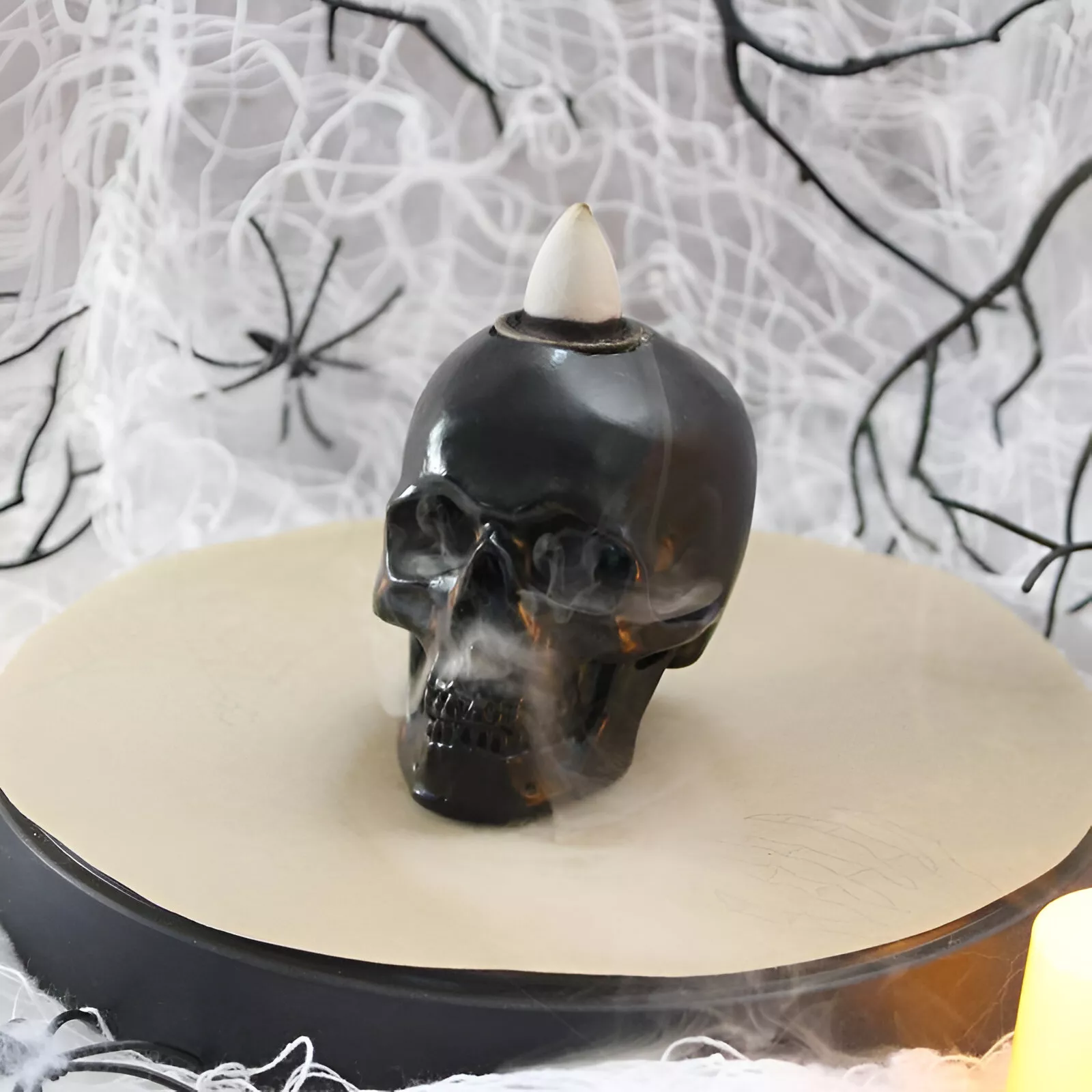 Halloween Skull Incense Burner – Decorative Resin Stick Holder - Image 3