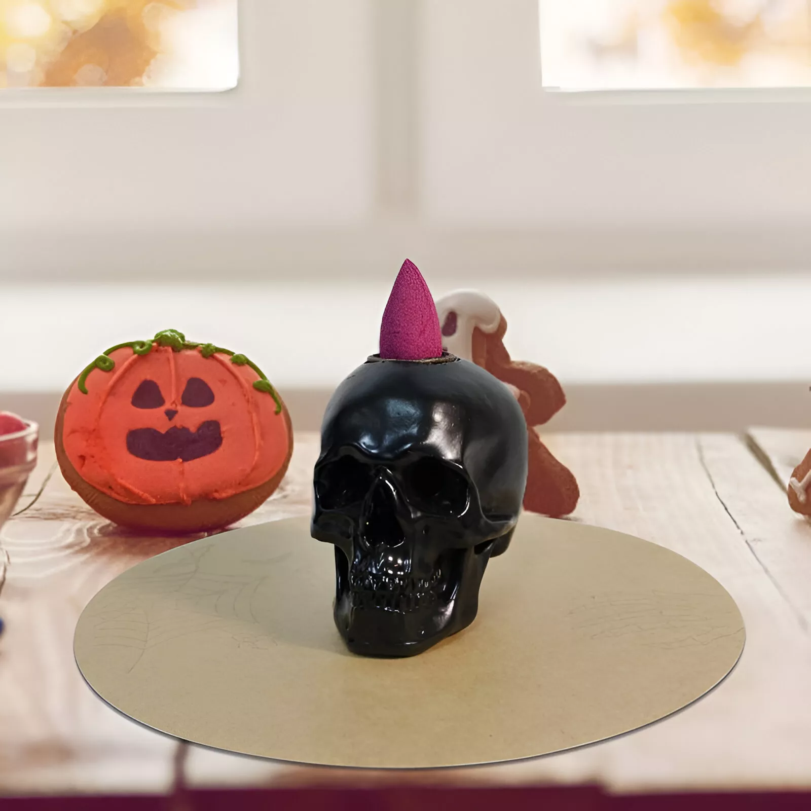 Halloween Skull Incense Burner – Decorative Resin Stick Holder - Image 4