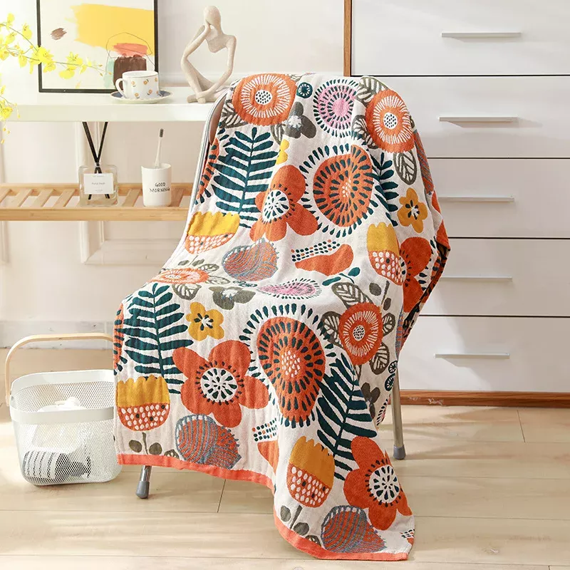 Bohemian Floral Cotton Beach Bath Towel - Image 3