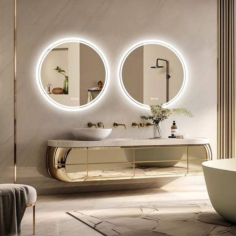 Round LED Bathroom Mirror with Dimmable Anti-Fog Lighting - Image 8