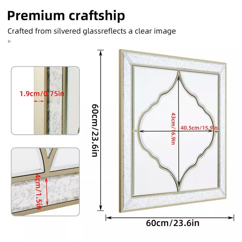 24" Square Decorative Wall Mirror - Image 6