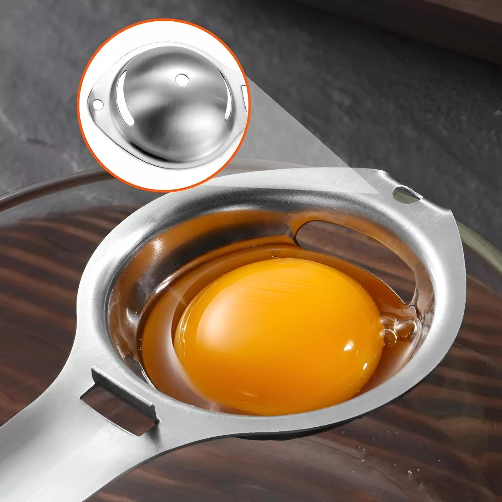 Stainless Steel Long Handle Egg Separator - Image 4