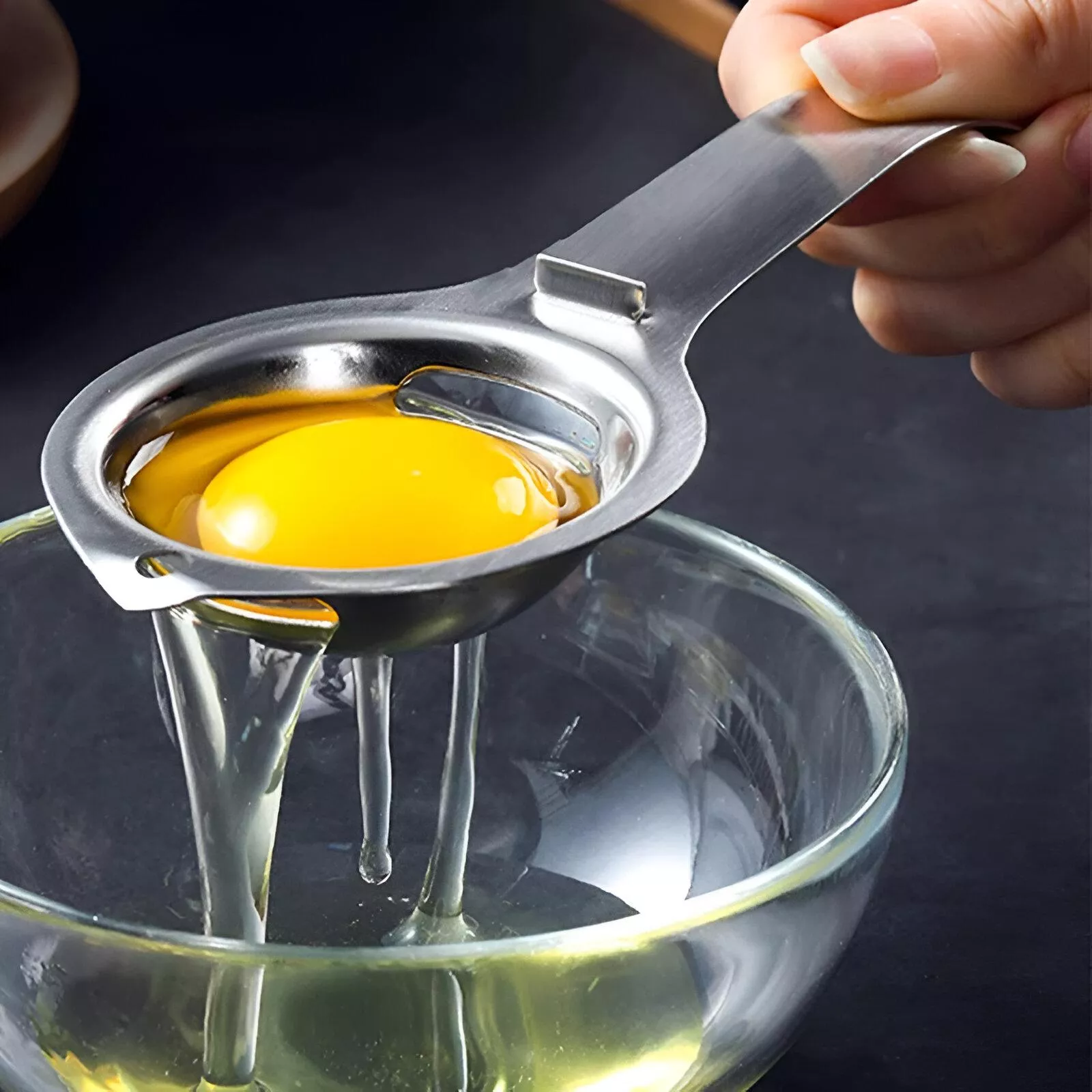 Stainless Steel Long Handle Egg Separator - Image 3