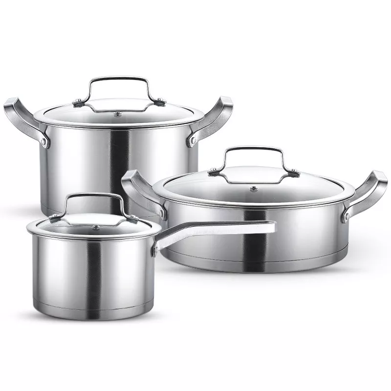 3-Piece Stainless Steel Cookware Set