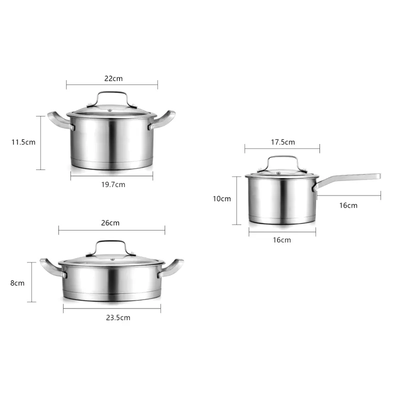 3-Piece Stainless Steel Cookware Set - Image 6