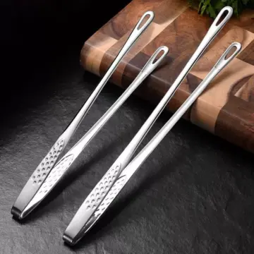 2-Piece Stainless Steel Kitchen & BBQ Tongs – 9.5 & 11 Inch Cooking Tweezers