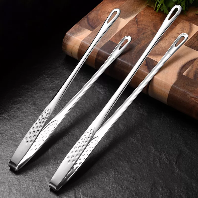 2-Piece Stainless Steel Kitchen & BBQ Tongs – 9.5 & 11 Inch Cooking Tweezers - Image 2