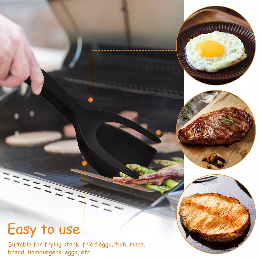 2-in-1 Flip & Grip Cooking Tongs - Spatula & Tongs for Eggs, Pancakes, and More - Image 3